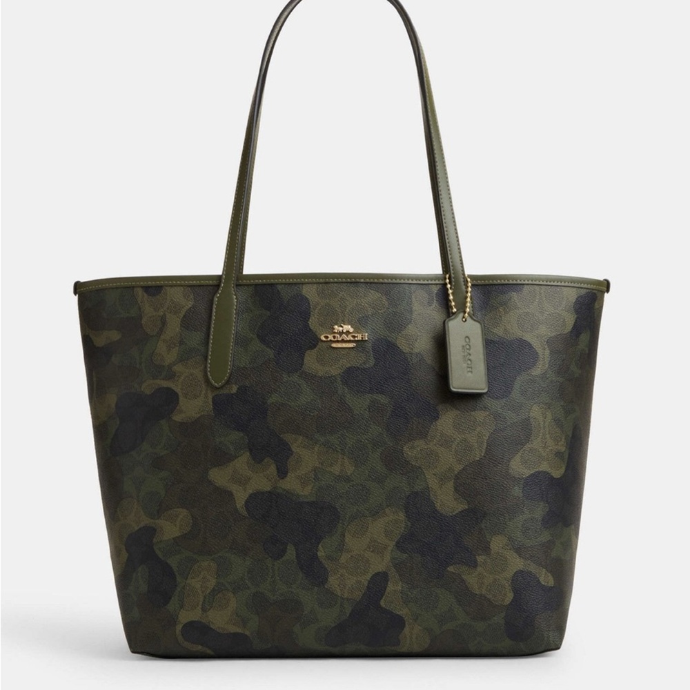 Coach City Tote Bag In Signature Camo Print CV953 NWT